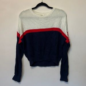 Garage blue red striped sweater